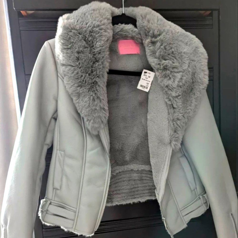 Akira Gray moto jacket women's sz Large